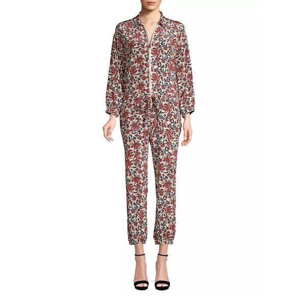 ROBERT RODRIGUEZ Women's Taylor Floral Cropped Floral Shirt Jumpsuit Size 4 - Picture 4 of 16
